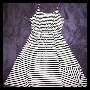 Charlotte Russe Black and White Striped Midi Dress